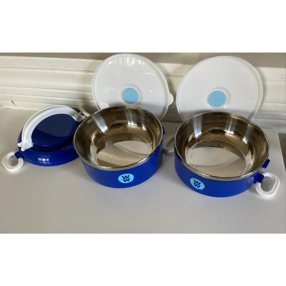 WW Weight Watchers Stackable Stainless Steel Lunch Snack Container Bento Box